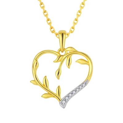 YASVITTI سفارشی 18K Gold Plating Heart Leaf Pendant گردنبند 925 نقره جواهرات زیبا