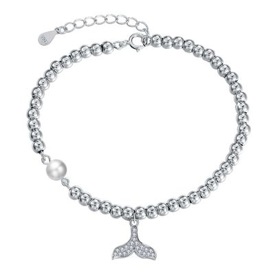 CZ 2 Gram19x0.35cm دستبند دم ماهی دستبند Unisex Gift Silver Slider