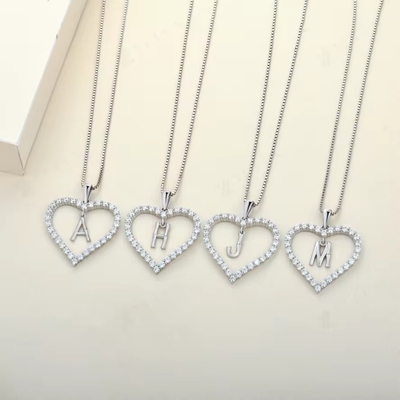 گردنبند جواهرات YASVITTI Fine Jewelry گردنبند 925 Sterling Silver گردنبند شکل قلب با حرف های جذاب A-Z