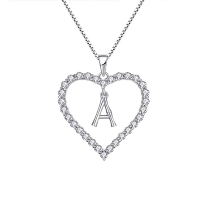 گردنبند جواهرات YASVITTI Fine Jewelry گردنبند 925 Sterling Silver گردنبند شکل قلب با حرف های جذاب A-Z