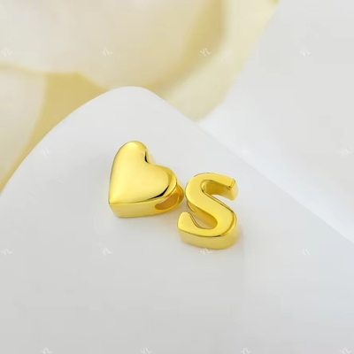 YASVITTI جواهرات شخصی اولی نامه عاشقانه طلایی S Pendant 925 Sterling Silver Heart