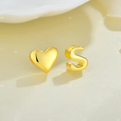 YASVITTI جواهرات شخصی اولی نامه عاشقانه طلایی S Pendant 925 Sterling Silver Heart