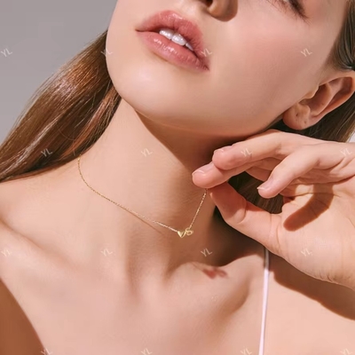 YASVITTI جواهرات شخصی اولی نامه عاشقانه طلایی S Pendant 925 Sterling Silver Heart