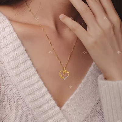 YASVITTI سفارشی 18K Gold Plating Heart Leaf Pendant گردنبند 925 نقره جواهرات زیبا