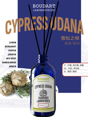 CYPRESS UDANA رید دیفوزر عمده فروشی OEM عطر تزئینات خانگی بطری شیشه ای طبیعی عطر روغن ضروری چوب رتان