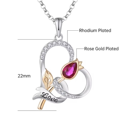 یاسویتی مخصوص نقره 925 قلب گل رز گل گردنبند کلاسیک گل رز طلایی فرش عروسی فابریکه عمده فروشی