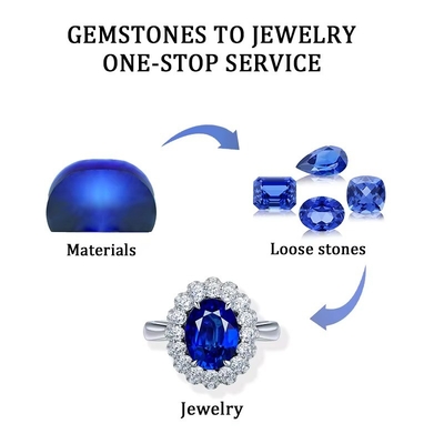 لابراتوار پرورش یافته Royal Blue Sapphire Cushion Cut Oval Pear Shape برای ساخت جواهرات