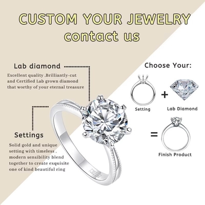 0.5ct 1ct 1.5ct 2ct 3ct سفید موسانیت الماس HPHT CVD لابراتوار الماس رشد
