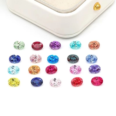 رنگ 6*8mm Oval Cut Lab رشد الماس 22 چند رنگ 1.5ct زعفرون یاقوت زمرد سنگ قیمتی آزاد