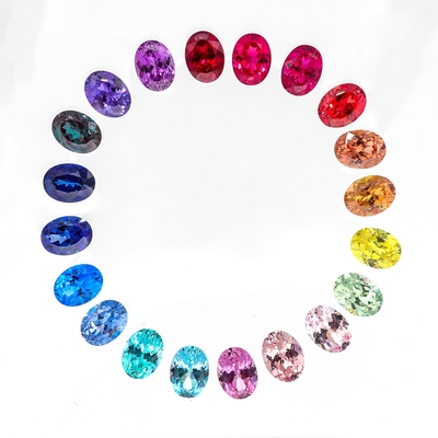 رنگ 6*8mm Oval Cut Lab رشد الماس 22 چند رنگ 1.5ct زعفرون یاقوت زمرد سنگ قیمتی آزاد