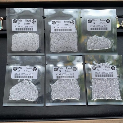 5A کیفیت 1000pcs/Bag 1mm - 3.0mm سنگ سنگ سفید زرکونیا مکعب برای جواهرات