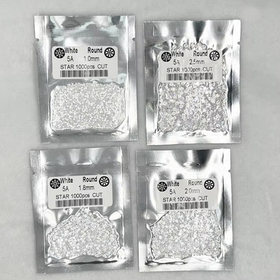 5A کیفیت 1000pcs/Bag 1mm - 3.0mm سنگ سنگ سفید زرکونیا مکعب برای جواهرات