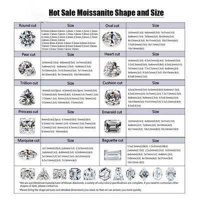 الماس موسانیت 3*5mm-10*14mm اندازه کوچک برای ساخت جواهرات