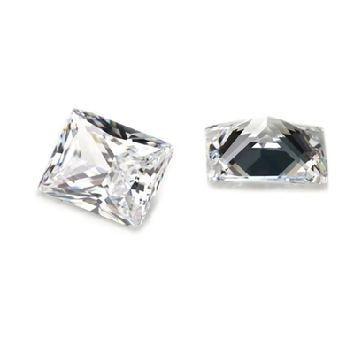 کارخانه عمده فروشی سنگ قیمتی رنگ Moissanite مستطیل 3A 5A گسسته مکعب Zirconia سنگ 4ct برای حلقه Moissanite