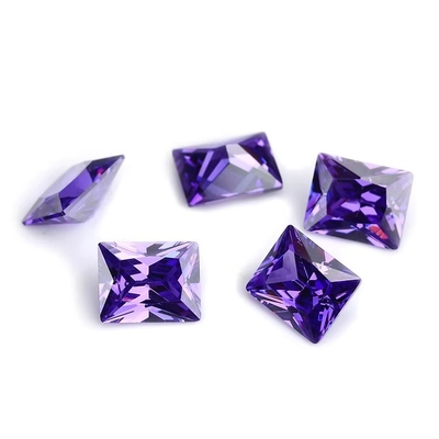 کارخانه عمده فروشی سنگ قیمتی رنگ Moissanite مستطیل 3A 5A گسسته مکعب Zirconia سنگ 4ct برای حلقه Moissanite