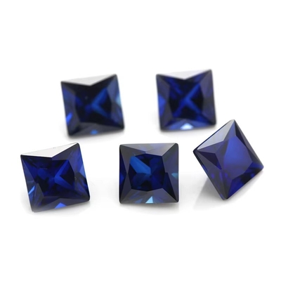 سنگهای سنتیتیکی 34# سفیر مربع 1.5x1.5mm-10x10mm کوراندوم سنگ قیمتی گشاده برای حلقه ها