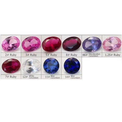 سنگهای سنتیتیکی 34# سفیر مربع 1.5x1.5mm-10x10mm کوراندوم سنگ قیمتی گشاده برای حلقه ها