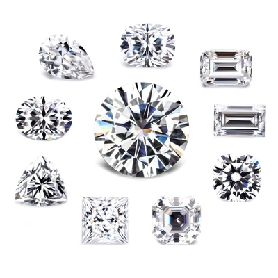گواهینامه GRA برش سفید موسانیت الماس پرنسس بیضی مروارید Asscher تابناک زمرد برش آزاد سنگ های موسانیت VVS