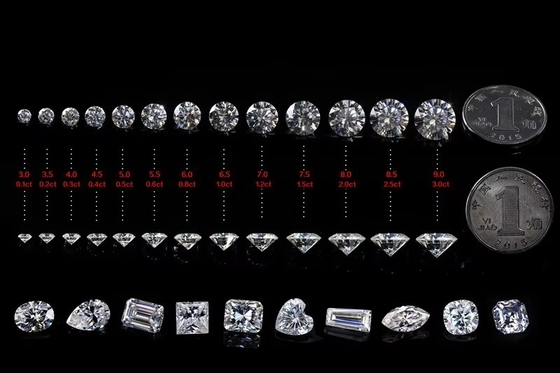 گواهینامه GRA برش سفید موسانیت الماس پرنسس بیضی مروارید Asscher تابناک زمرد برش آزاد سنگ های موسانیت VVS