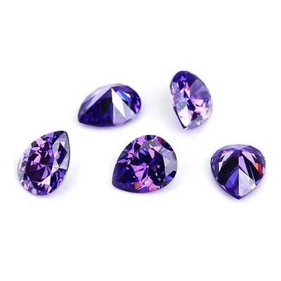 حلقه های نامزدی موسانایت قدیمی سنگهای قیمتی رنگ های مختلف شکل انگور 6x4mm Zirconia کیوبک مصنوعی