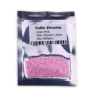 3A کیفیت رنگ صورتی عمده فروشی سنگهای قیمتی شکل 2mm 3mm گرد مصنوعی زرکونیا مکعب سفارشی موسانایت برای آویز