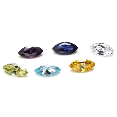 30 رنگ سنگ های CZ مارکیز برش 3x1.5mm Zirconia متراکم مصنوعی برای ساخت جواهرات