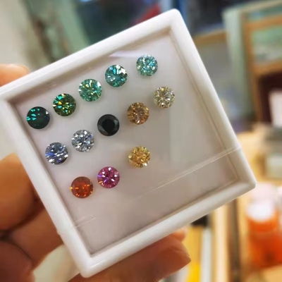 گواهینامه GRA 1ct کنده گرد 6.5mm VVS1 الماس موسانیت آزاد در رنگ سفید صورتی زرد شامپاین آبی سبز برای جواهرات