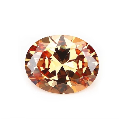 8x6mm سنگ قیمتی آزاد ماشین برش اروپایی آمتیست رنگ شکل بیضوی مصنوعی مکعب زرکونیا سیاه