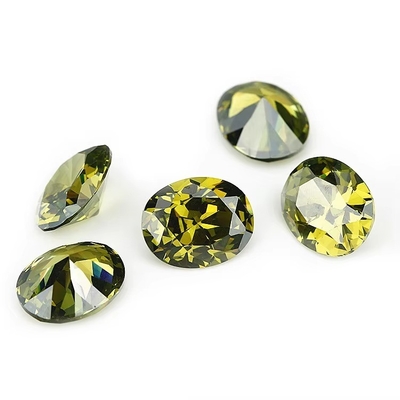 گوشواره های موسانایت سنگ های قیمتی صورتی Peridot گارنت زرد سنگ های cz شکل بیضی 12x10mm زیرکونیا متراکم مصنوعی برای حلقه