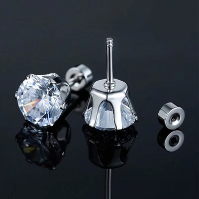 گوشواره های فشن از فولاد تیتانیوم با سوزن خوب گوشواره های فولاد ضد زنگ دور 18k گوشواره های زرکون طلا شده