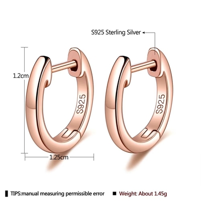 طلای 925 استرلینگ نقره ای مچف ساده گوشواره طلایی Vermeil Hoop Huggie گوشواره های کوچک زنانه جواهرات