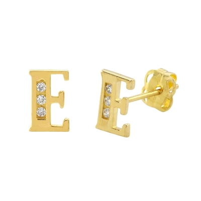 موشن استودیوم استرلینگ نقره ای گوشواره های ابتدایی شخصی سازی جواهرات 18K طلای پوشانده گوشواره نامه های مد