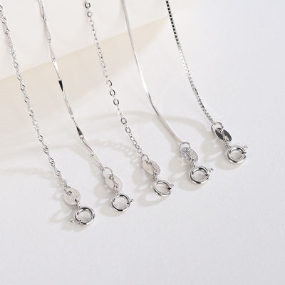 Starry 2.1g 17.7in Long Silver Chain S925 18 Inch Silver Chain SGS