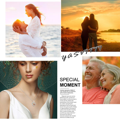گردنبند آویز قلب نقره ای نقره ای 925 گرم شکل 1.23 اینچی SGS