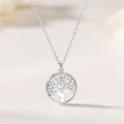 گردنبند آویز گردنبند Tree Of Life 10 گرم 0.02 متر گردنبند 5A مکعبی زیرکونیا