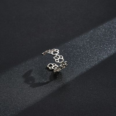 انگشتر مردانه و زنانه حلقه باز نقره ای Pet Paw S925