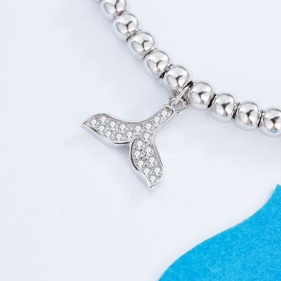 CZ 2 Gram19x0.35cm دستبند دم ماهی دستبند Unisex Gift Silver Slider