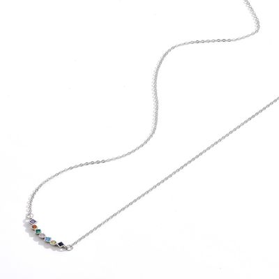 گردنبند مردانه گردنبند نقره ای 45.5cm 0.07oz گردنبند مردانه 5A Cubic Zirconia