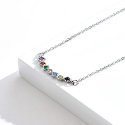گردنبند مردانه گردنبند نقره ای 45.5cm 0.07oz گردنبند مردانه 5A Cubic Zirconia