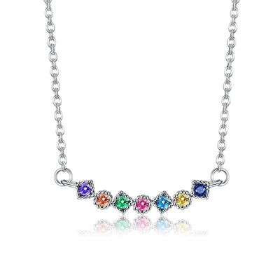 گردنبند مردانه گردنبند نقره ای 45.5cm 0.07oz گردنبند مردانه 5A Cubic Zirconia