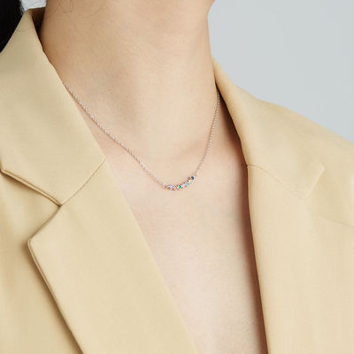 گردنبند مردانه گردنبند نقره ای 45.5cm 0.07oz گردنبند مردانه 5A Cubic Zirconia
