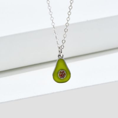 گردنبند طلا و جواهر نقره ای با ابعاد 1.1x0.8cm 5A 17.7 اینچ 2.9 گرم