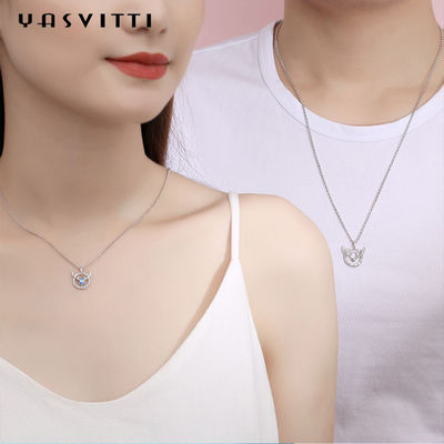 گردنبند آویز گردنبند نقره ای نقره ای 3x CZ 15 اینچ 15 اینچ 15 اینچ