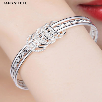دستبند 5/8 سانتی متری دستبند کریستال نقره ای Rhodium Boho دستبند دستبند کریستال SGS