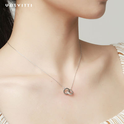 گردنبند زنجیر نقره ای 6.7X8.2mm 2.08g حلقه 18 حلقه دو حلقه