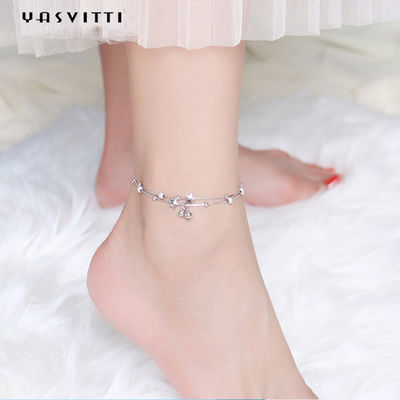 دستبند طلا و جواهر نقره ای 0.99 متری 0.14oz cZ دستبند طلا با چهار برگ رز