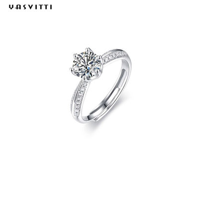 22.1mm 2.52g الماس حلقه عروسی حلقه Moissanite Womens Diamond Band حلقه