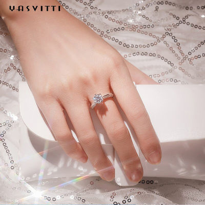 22.1mm 2.52g الماس حلقه عروسی حلقه Moissanite Womens Diamond Band حلقه