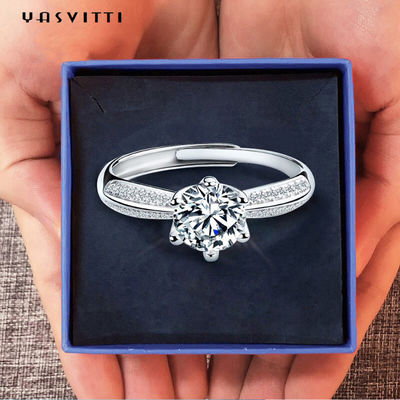 22.1mm 2.52g الماس حلقه عروسی حلقه Moissanite Womens Diamond Band حلقه