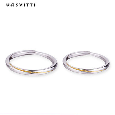 0.21cm 0.07oz Mobius Wedding Band S925 حلقه نقره ای استرلینگ زن و شوهر SGS
